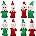 8 Pieces Baby Christmas Elf Doll Baby Twins Elves Boy and Girl Xmas Twins Dolls Christmas Miniature Accessories, Red and Green for Xmas Decorations, Stocking Stuffers and Advent Calendars