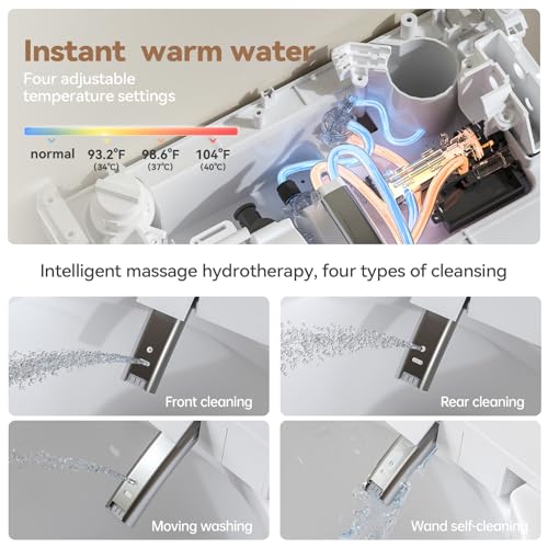 Image of #M1G - Smart Wall HungToilet, Elongated Wall Hung Toilet with Bidet Built In, Heated Seat, Warm Water Wash, Air Dryer, Auto Flush, Foot Sensor Flush, Auto Open and Close Lid