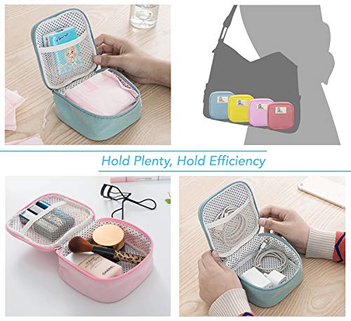 4pcs Cute Small Travel Sanitary Holder Girls Waterproof Cosmetic Jewelry Bags Lipsticks Electronics Makeup Organizers for Women, Multicolor2