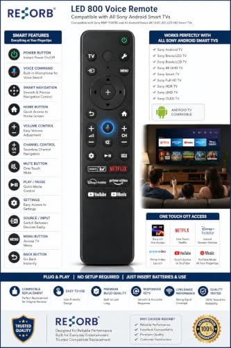Image of LED 800 Voice Compatible Voice Remote for All Sony RMF-TX811D and Bravia 4K UHD LED LCD HD Smart TVs (Please Match Buttons with Your Old Remote Before Placing Order)