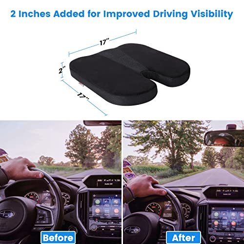 HEYTRIP Car Seat Cushion for Driving, Breathable Air Fiber Truck Seat Cushion for Short Drivers, Tailbone Back Pain Relief, for Office Chair Car Seat Wheelchair