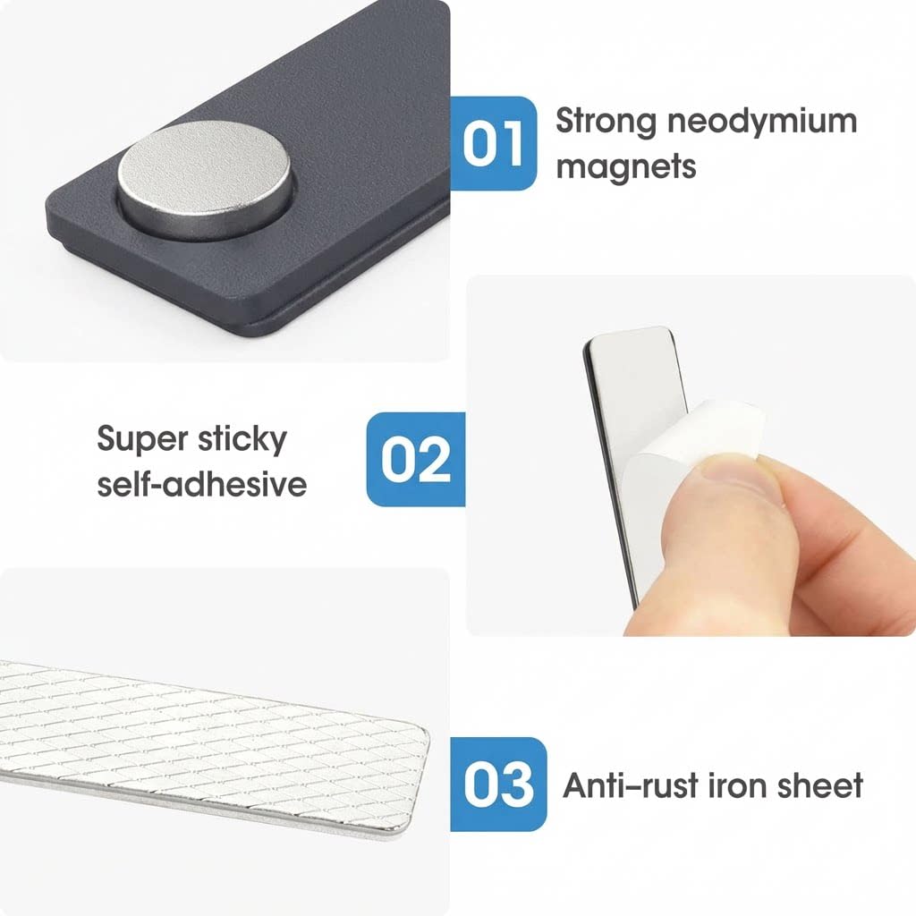 Badge Magnetico Autoadesive 12 Pezzi con 3 Potenti Magneti al Neodimio per Bavero Giacca