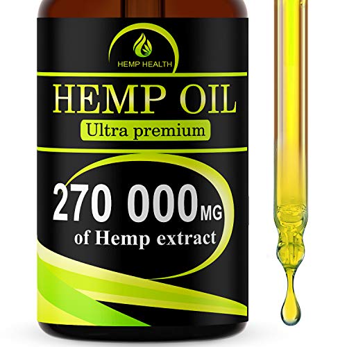 Hemp Oil Drops, 270 000 mg, Natural CO2 Extracted, 100% Organic, Pain, Stress