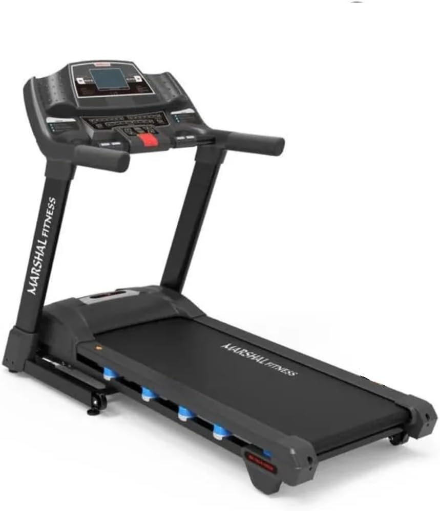 Treadmill, 8.0 HP AC Motor, LCD Display with USB & MP3, 0.5-18.0 km/h Speed, 160kg User Weight, Foldable Running Machine for Home