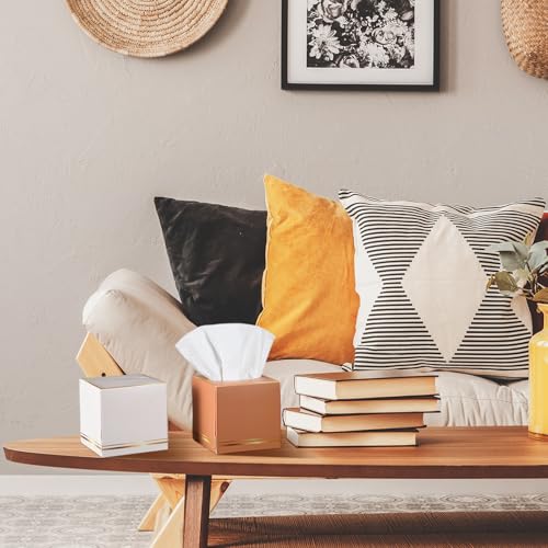 Image of Fourluoo 12 Pack Facial Tissues Cube Boxes Face Box 600 Sheets 3 Ply Soft Paper Square Tissues Bulk for Car Pocket Toilet Household Bedroom Family (Morandi Color)