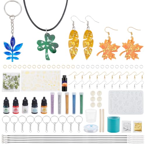 WEBEEDY Kit de 40 conjuntos de joias de resina DIY para adultos, kit de resina com pingente de bisel