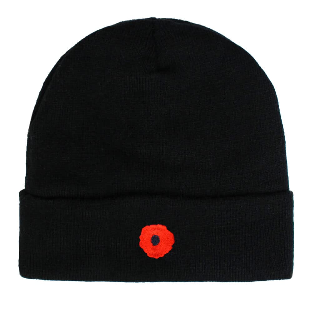 Teddyt's Men's Black Poppy Thermal Sports Beanie Hat, M-L