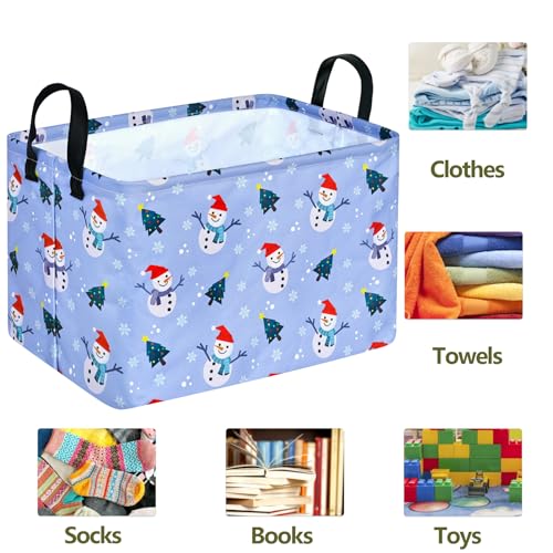 Image of Rectangle Christmas Storage Basket Clothes Shelf Basket Laundry Hamper with Handles,Storage Box and Bins Gift Basket