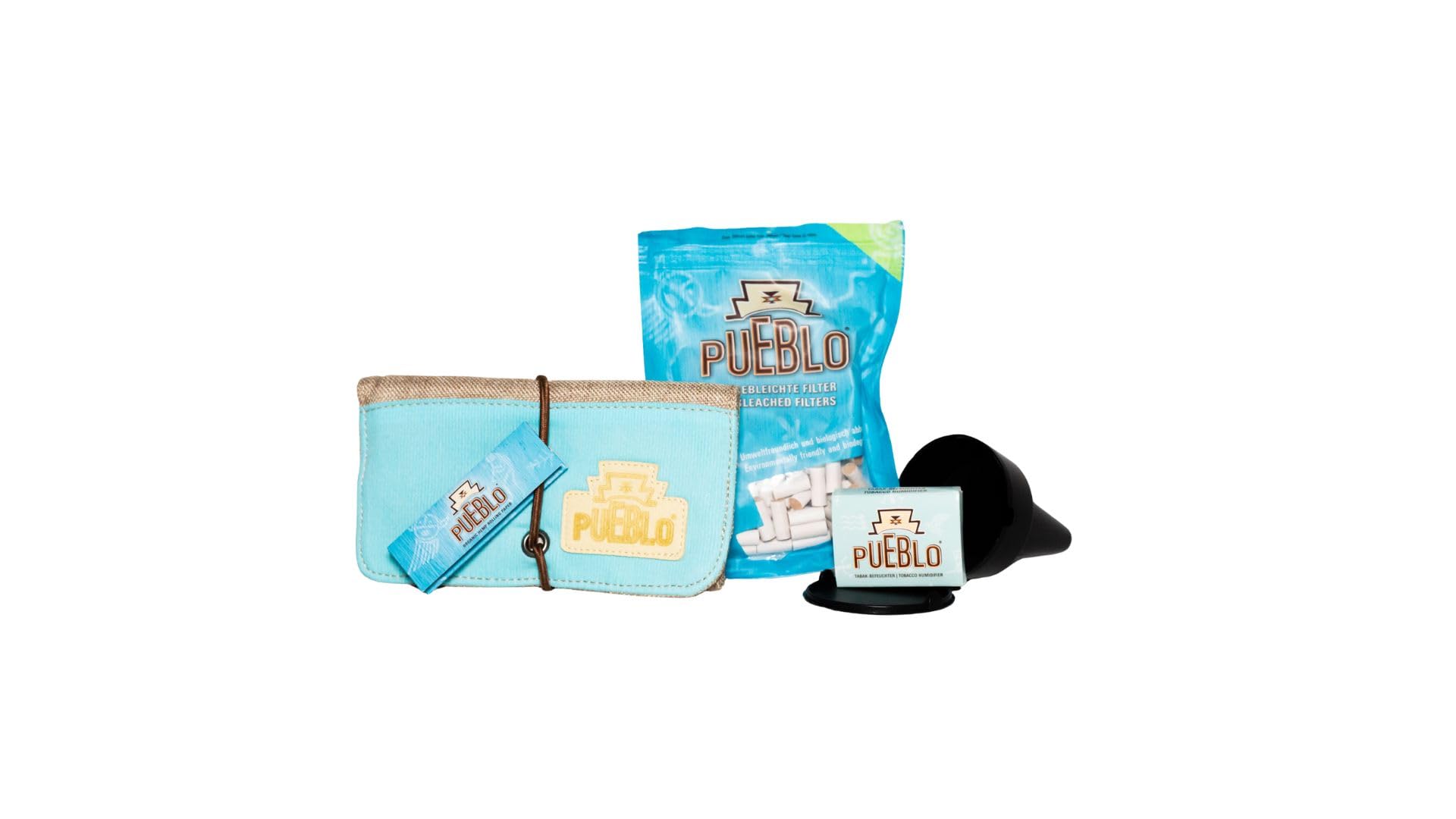 Pueblo Burlap Bag - Rotating Bag + Hydrostine + Filters + Unbleached Paper  Pouch - Turquoise - Brown, Turquoise
