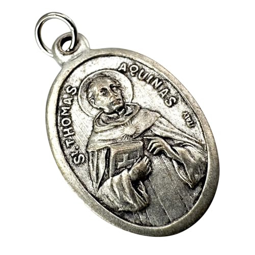 Westmon Works St Thomas Aquinas Medal Set Italian Metal Medallion with USA Made Prayer Holy Card3