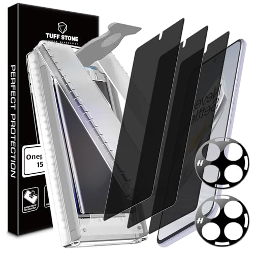 TUFF STONE (�^�t�X�g�[��) [���t���L�b�g3 �v���C�o�V�[ �t���L�V�u�� �K���X�t�B���� �X�N���[���v���e�N�^�[ + 2 �����Y�v���e�N�^�[ + EZ KIT ZERO for Oneplus 15 �p�[�t�F�N�g�A���C�����g ���h�~ �`�����h