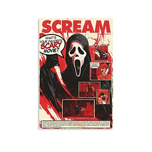 Scream Poster 12x18inch Unframed Vintage Horror Movie Poster for Room Aesthetic Wall Art Decoration Aesthetic Poster for Home Living Room Bedroom