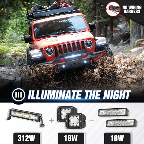 Image of for JL Front Bumper Compatible with 2018 2019 2020 2021 2022 2023 2024 2025 2026 Jeep Wrangler JL JLU Unlimited Off-road Bumper with Winch Plate, Paintable Armor, LED Lights, D-rings (2 /4 Doors)