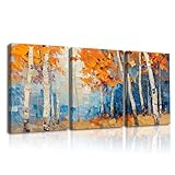 PIY PAINTING アートボード ート 絵画 3 パネル 自然の風景画 秋に装飾的な 絵画 インテリア キャンバスの壁掛けアート モダンな自然の装飾画 ポスター 玄関 壁飾り 部屋飾り キャンバスの壁掛け デコレーション ベッドルーム 洗面所 書斎 キッチン 内蔵木枠付きの完成品 30 x 40cm