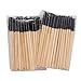 100pcs Bamboo Handle Eyelash Brush Disposable Comb Mascara Wands Eye Lashes Extension Applicator Eyebrow Brush (Black Color)