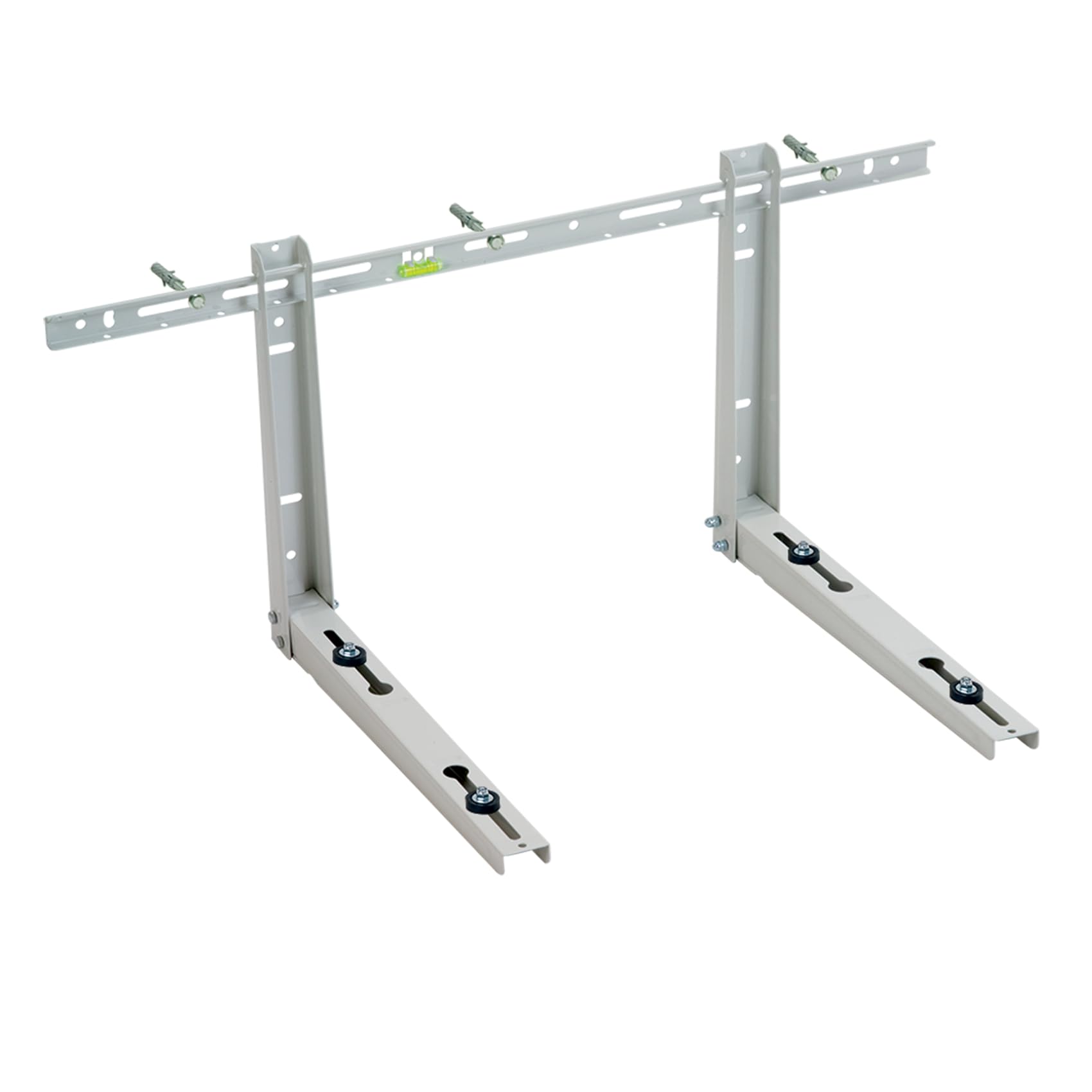3S SuperSamaStore Support Mural Unité Extérieure Climatiseur Basic, Support Climatiseur avec Antivibrations, Niveau à Bulle, Dispositifs Anti-Décrochage, Capacité 80 Kg, Kit 5 Pièces