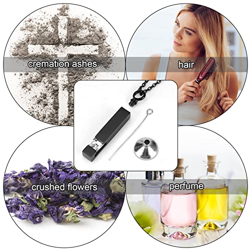 Ideashop 6 Pieces Urn Necklace For Ashes, Memorial Cremation Jewelry For Ashes Stainless Steel Urn Necklace Pendant Ashes Keepsakes Silver Black Urn Locket Cz Cube Ashes Necklace Jewelry For Women Men #TOP3