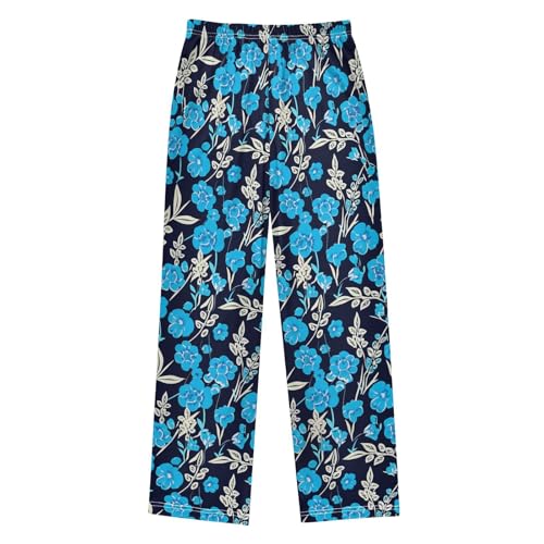 J JOYSAY Floral Foliage Blossom Navy Pajamas Pants Soft Long Pajama Bottoms Lounge Sleep Pants Size S-XL2