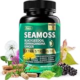 Superfood Advanced Irish Sea Moss Capsules - Sea Moss 21 in 1 Supplement Whit Black Seed, Ashwagandha, Turmeric, Bladderwrack, Burdock - 90 Count