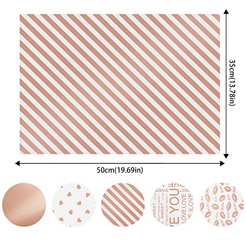 Image of Larcenciel Valentine's Day Tissue Paper, 50 Sheets Metallic Rose Gold Tissue Paper for Gift Bags & Gift Wrapping, Glitter Gift Tissue Paper Bulk, Pretty Gift Wraps for Birthday,9.7x13.8