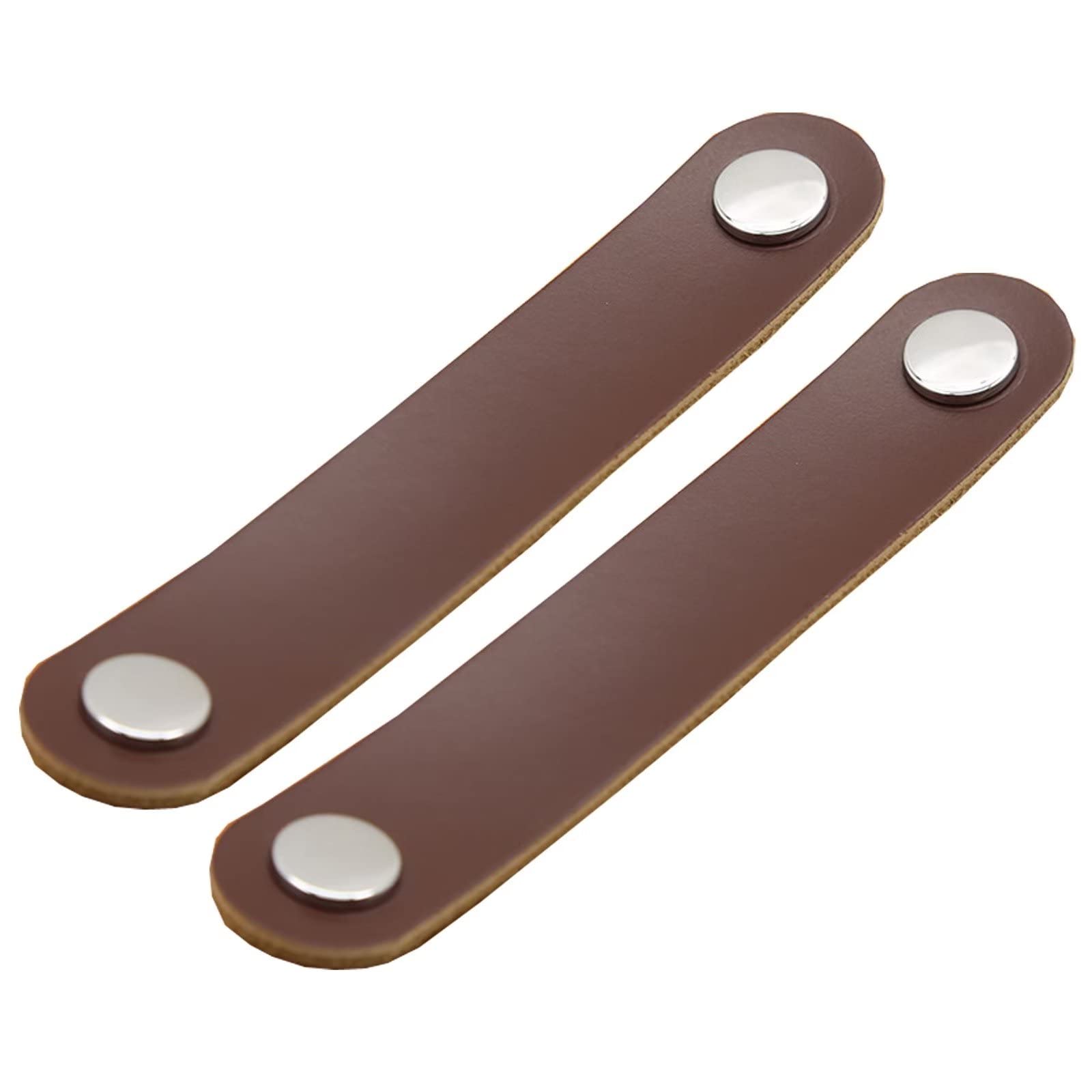 Boutons de cuisine en cuir marron foncé pour harmoniser vos placards et commodes
