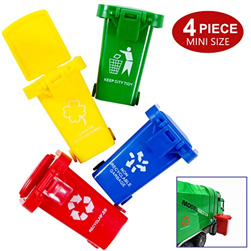 Nunkitoy Trash Can Toy,Garbage Truck's Trash Cans, Mini Curbside Vehicle Garbage Bin Trashcan Great For Kids Toddlers #TOP7