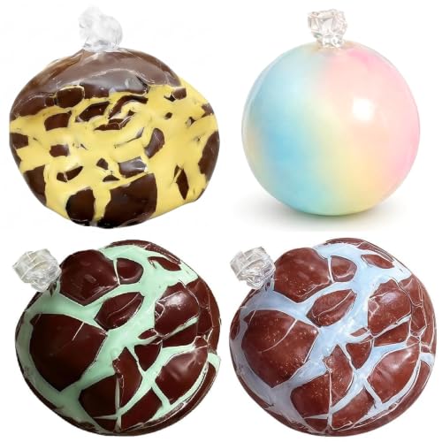 Juguetes crujientes para aliviar el estrés en un pack de 4 bolas multicolor para regalar