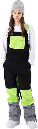 SEARIPE Women and Mens Snow Bibs Adjustable Overalls Pants Wear-resistant Bib Hiking Climbing Insulated Ski Pants