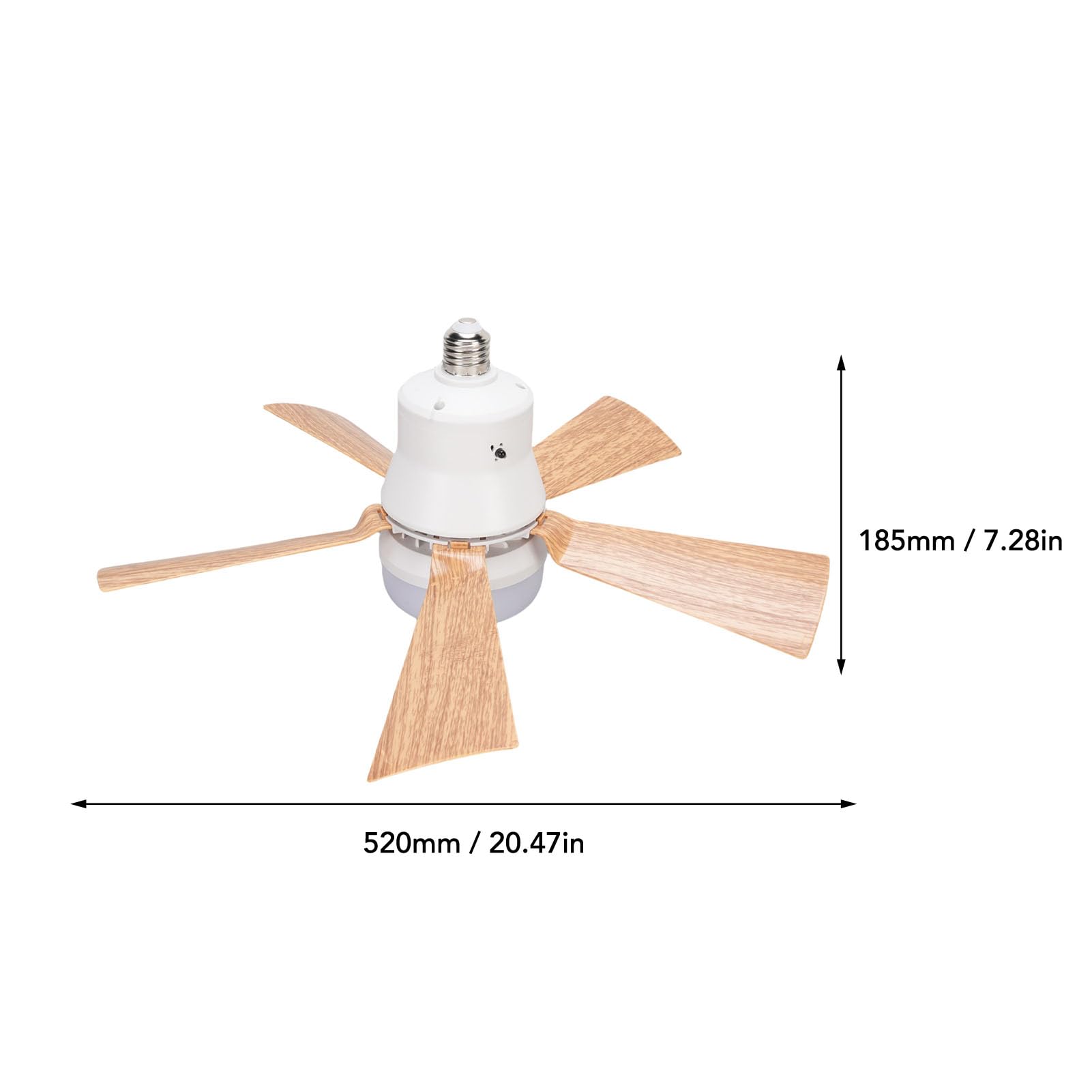 Tnfeeon Wentylator Sufitowy z Lekkim, Zdalnym ściemniacznym E26 E27 LED LED WANSTING Sufit z łokciami Drewna do Sypialni Mieszkalne Ganek Pralnia (L 40W)