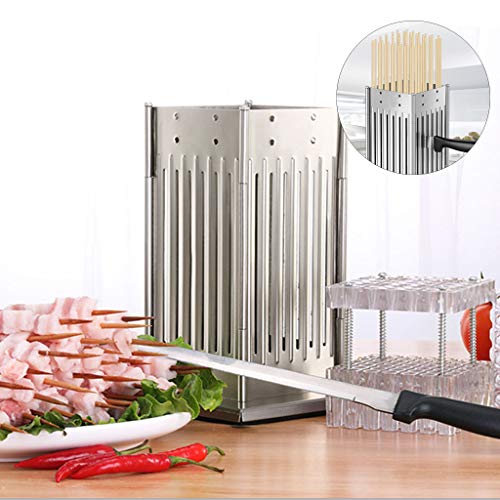 HomDSim 49 Holes Stainless Steel Meat Skewer Machine Kabob Maker Box BBQ Tool Beef Mutton Meat Grill Machine Beef Meat Maker Skewer Machine