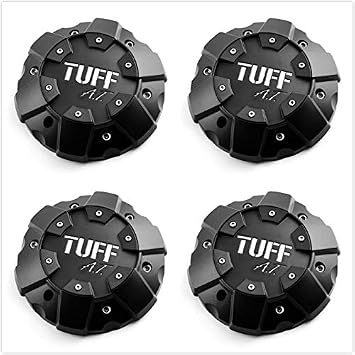4PCS TUFF at Wheel Center Cap Hub Caps, C611901 C706901 Matte Black