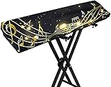 Piano Keyboard Dust Cover,61/88 Key Keyboard Cover with Adjustable Stretchable Electric/Digital Piano Keyboard Cover,Music Symbol Print Design with Elastic band Design,Piano Cover Accessories