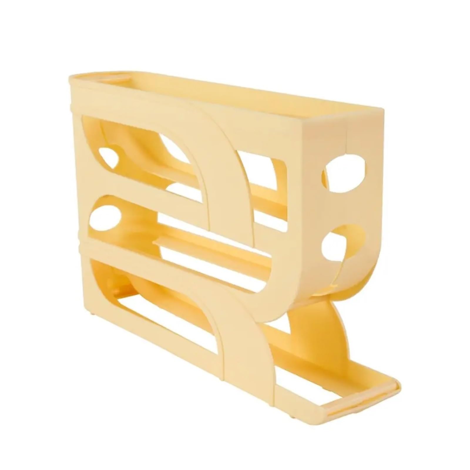 YCENJEPSAZ 3/4 Layer Automatic Egg Roller Large Capacity Refrigerator Egg Storage Box Household Egg Roller Rack Egg Dispenser Organiser(Yellow-4-layer)