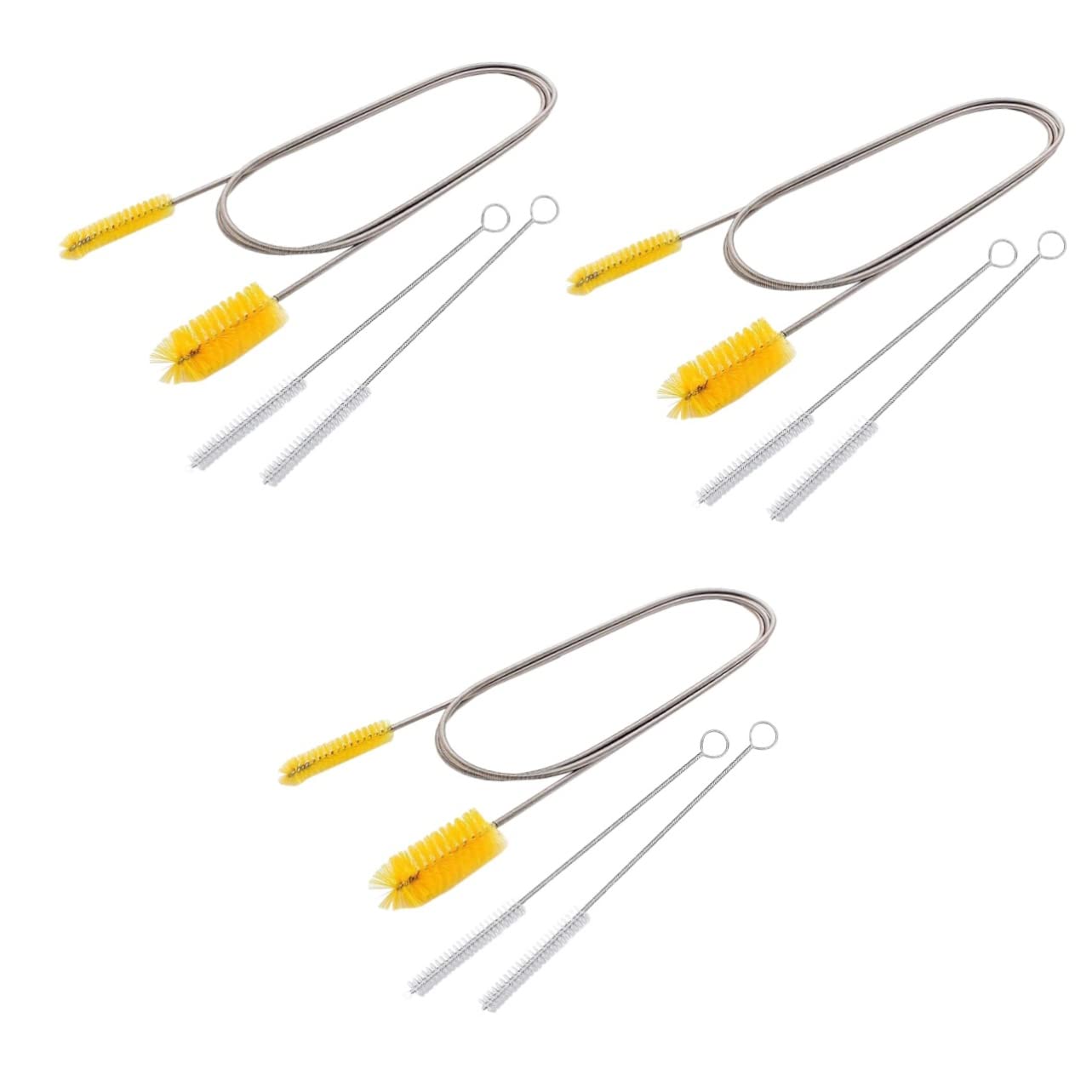 VANZACK 3 Juegos Cepillo para Limpieza de peceras Manguera Flexible Limpiador de fregaderos de Acero Inoxidable Cepillo de Limpieza Suministros de Limpieza de Tanques de Peces Primavera