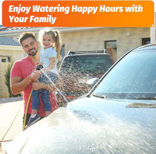 Image of AUTOMAN Garden Hose Nozzle-7 Patterns Sprayer-2 Pack, Metal High Pressure Spray Nozzle, Heavy Duty Labor-Saving Design Water Hose Nozzle for Garden Watering, Car Washing, Window Cleaning, Pets Bathing
