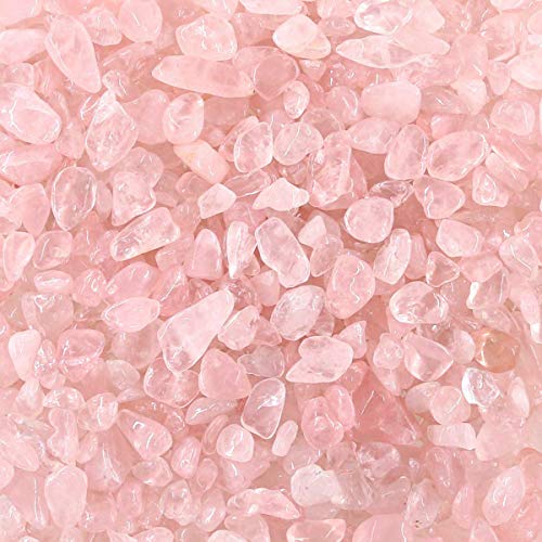 Image of WAYBER 1 Lb /460g Natural Pink Quartz Crystal Stones Irregular Aquarium Pebbles Rock Sands for Turtle Tank /Succulent Plants /Vase Decoration (Fill 1 Cup)