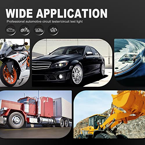 Heavy Duty 3-72V Digital Led Automotive Test Light, Circuit Tester With Polarity Indicate And Illuminating Lights, Car Truck Low Dc Voltage Light Tester With Stainless Probe & 142 Inch Extended Wire #TOP6