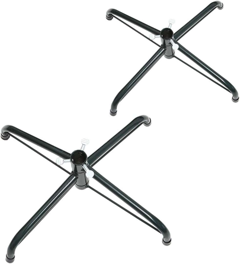 2pcs Metal Xmas Tree Stands Support Christmas Tree Brackets Design for Home Decoration and Holiday Parties