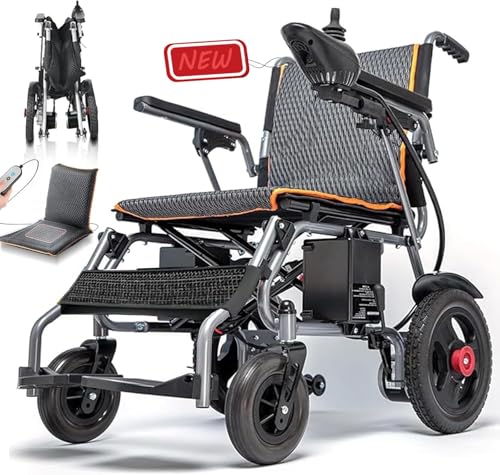 Sedia a rotelle elettrica pieghevole per adulti, leggera, approvata dalle compagnie aeree, capacità di carico 130 kg, sedia a rotelle elettrica pieghevole 20 km