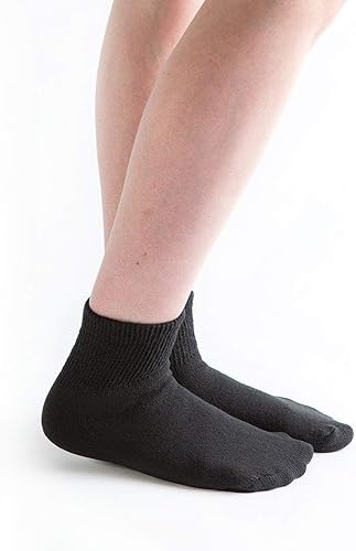 Doc OrthoLoose Fit Diabéticos Calcetines, 6pares, 14Crew, negro