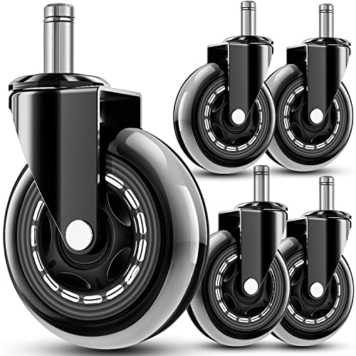 RidRed Office Chair Wheels - Replacement Rubber Wheels - Universal Fit 3 Inch Casters, Heavy-Duty...