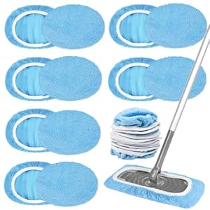 BRRDAQU 12 Stück Bodentücher Trocken Kompatibel mit Swiffer Bodenwischer & 3D Mikrofaser Tuch Waschbar & Wiederverwendbar Trocken & Feucht für Hartböden Holzböden Fliesen & Laminat(25,4x11,5 cm)