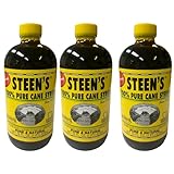 Steen's 100% Pure Cane Syrup 16fl. Oz (Pack of 3) - Louisiana's Trusted Brand for Over 100 Years - No Preservatives - Pure & Natural - Open Kettle
