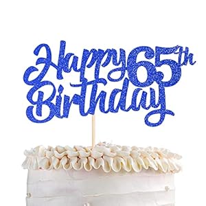 1 Stück Happy 65th Birthday Cake Topper Glitter 65 Geburtstag Tortendeko Prost auf 65 Jahre alt fünfundsechzig…