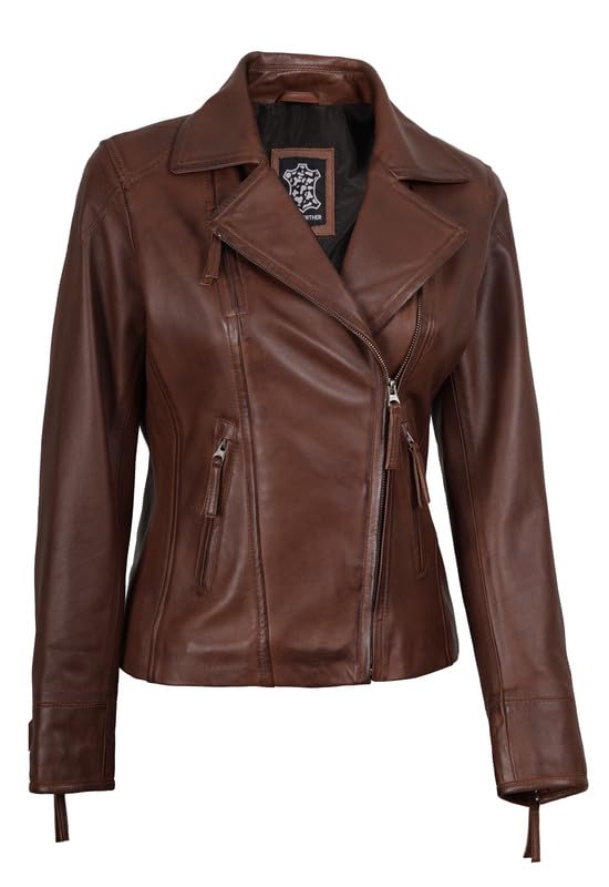 Blingsoul Leather Jacket Women - Real Lambskin Leather Asymmetrical Style Leather Jackets For Womens3