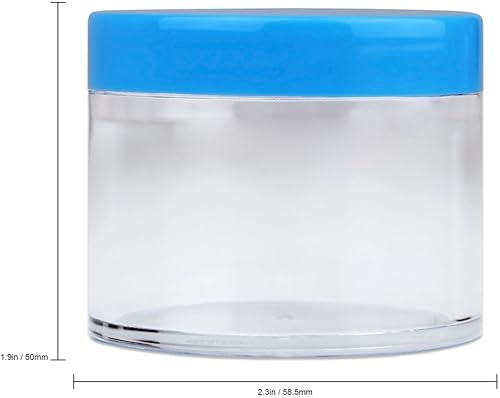 Miniatura 9 de Beauticom - Tarros redondos de plástico transparente de pared gruesa a prueba de fugas con tapas blancas para cosméticos, bálsamo labial, brillo