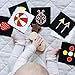 Spiggly High Contrast Baby Flashcards Black White Color Newborn Brain Development Toys Visual Stimulation Learning Activity Cards 50 Pictures for Newborn Activities Educational Infants Gift 3-6 Months