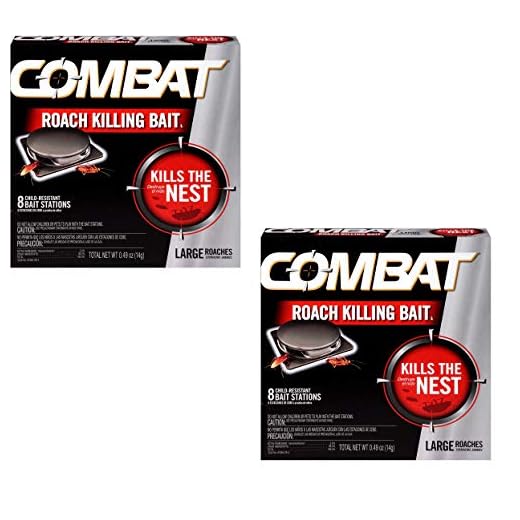 Roach Killing Bait, Large Roach Bait Station, Kills The Nest, Child-Resistant, 8 Count- 2 Pack