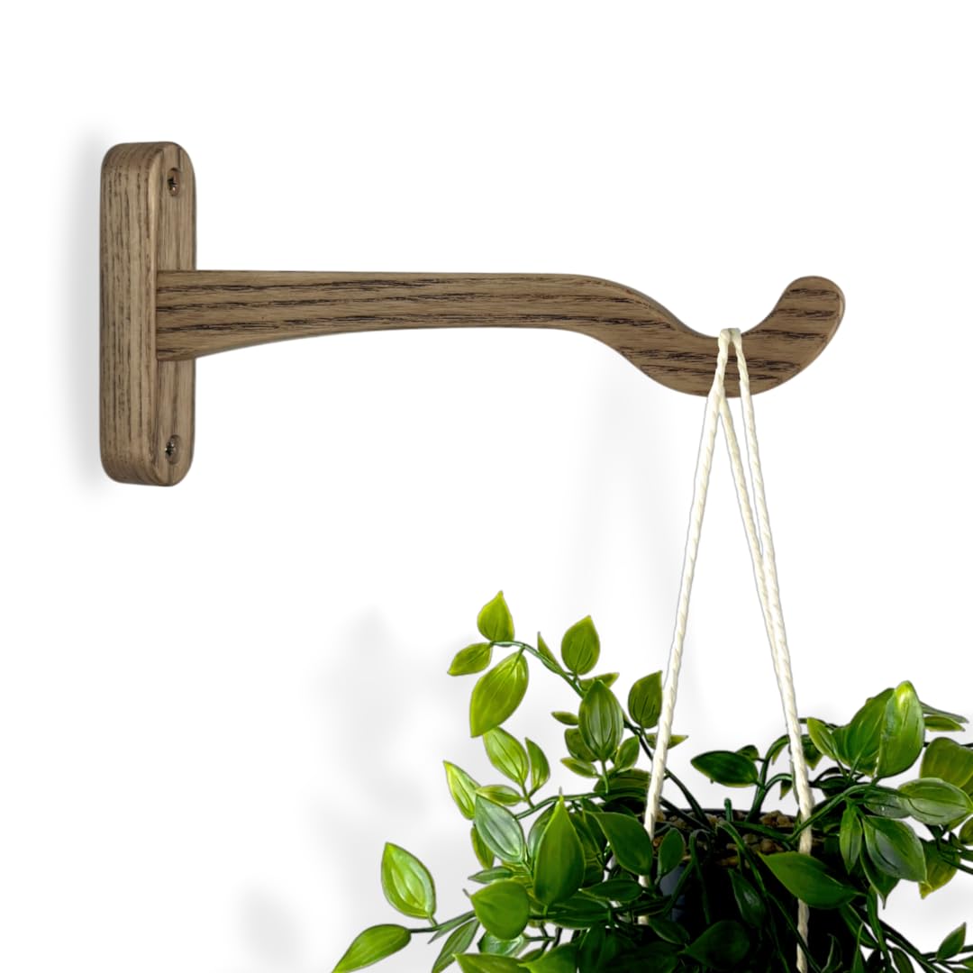 EvenWood Wooden Wall Plant Hanger for Plants - Wood Indoor Plant Hook for Wall Plant, Wind Chimes, Flower Brackets - Durable Bracket Plant Hanger (KO2