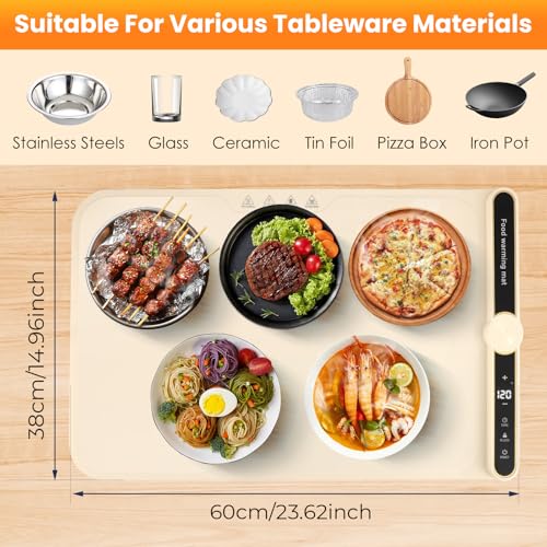 Chauffe Plat Électrique Pliable idéal pour garder les repas chauds des fêtes